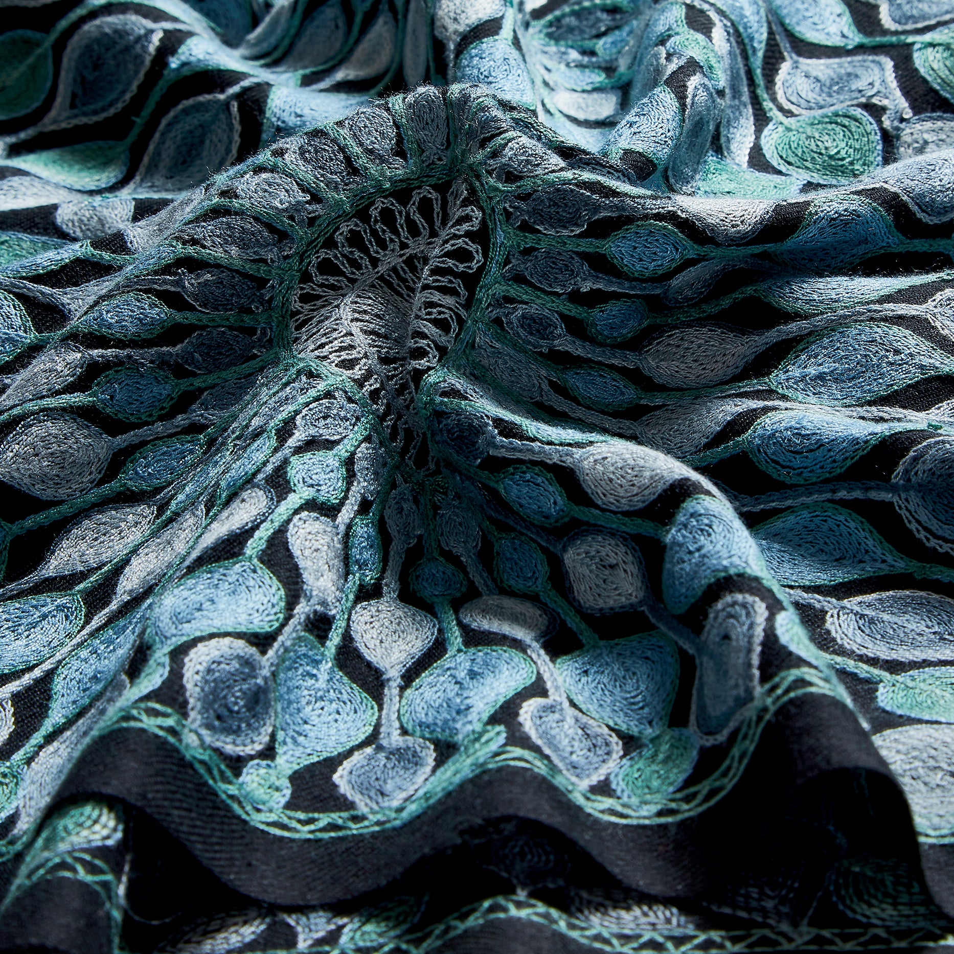 Dark teal pattern fabric